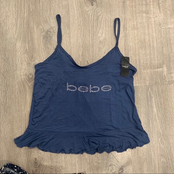 NWT BEBE Blue Animal Print Ruffle Pajama Set - Picture 8 of 9